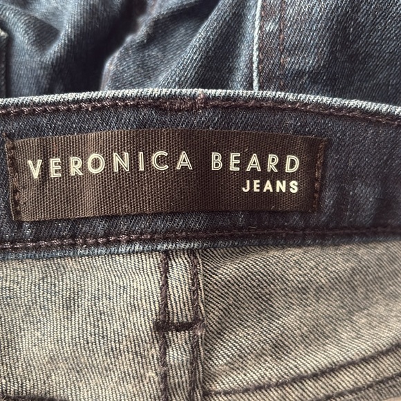 VERONICA BEARD Carolyn 10" Baby Boot Jeans Flare Crop Mid-Rise Stripe Size 25 - Picture 8 of 10